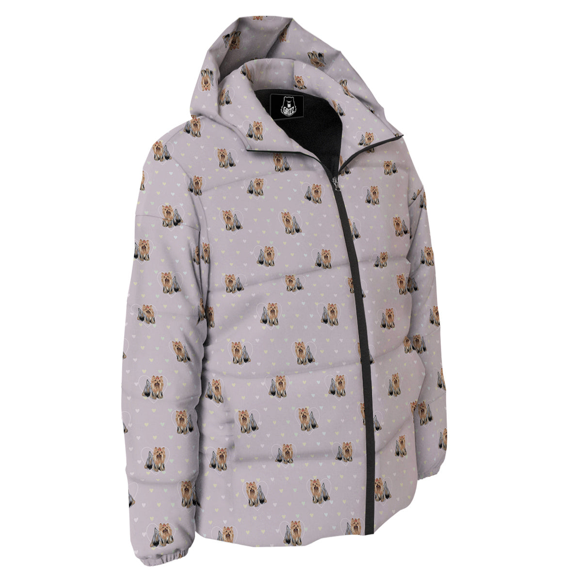 Terrier Yorkshire Cute Print Pattern Down Jacket-grizzshop