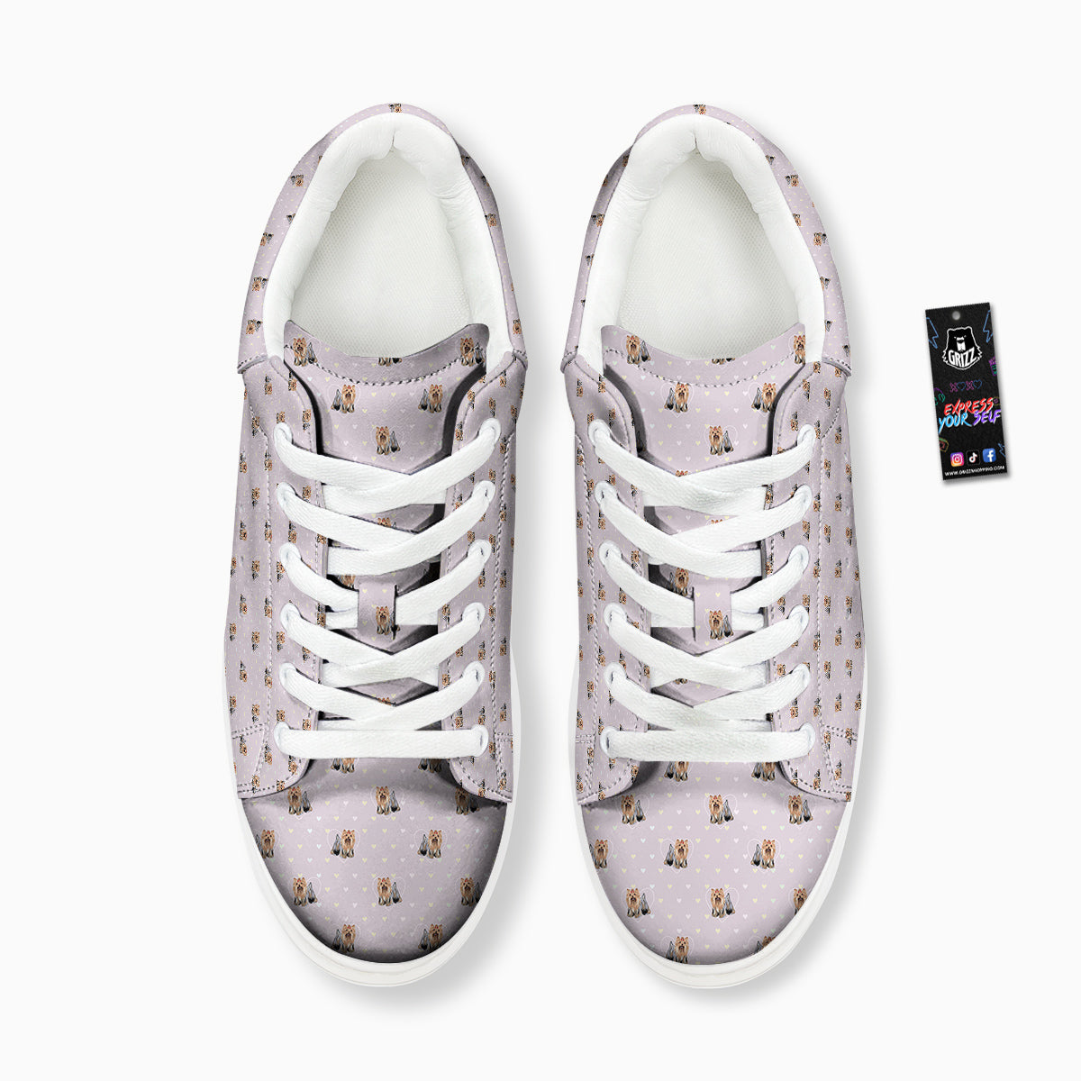 Terrier Yorkshire Cute Print Pattern Platform Shoes-grizzshop