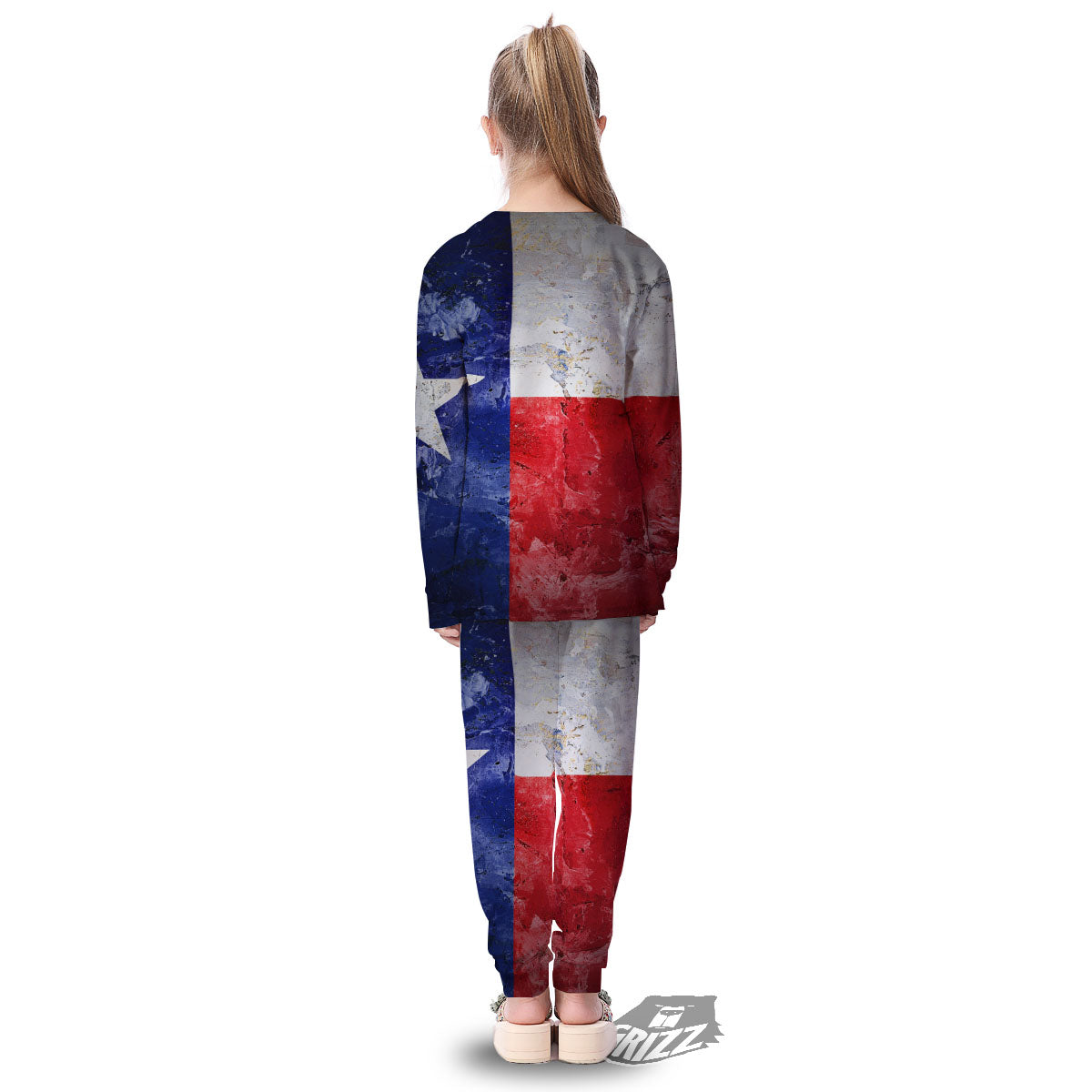 Texas Flag Grunge Print Kid's Pajamas-grizzshop