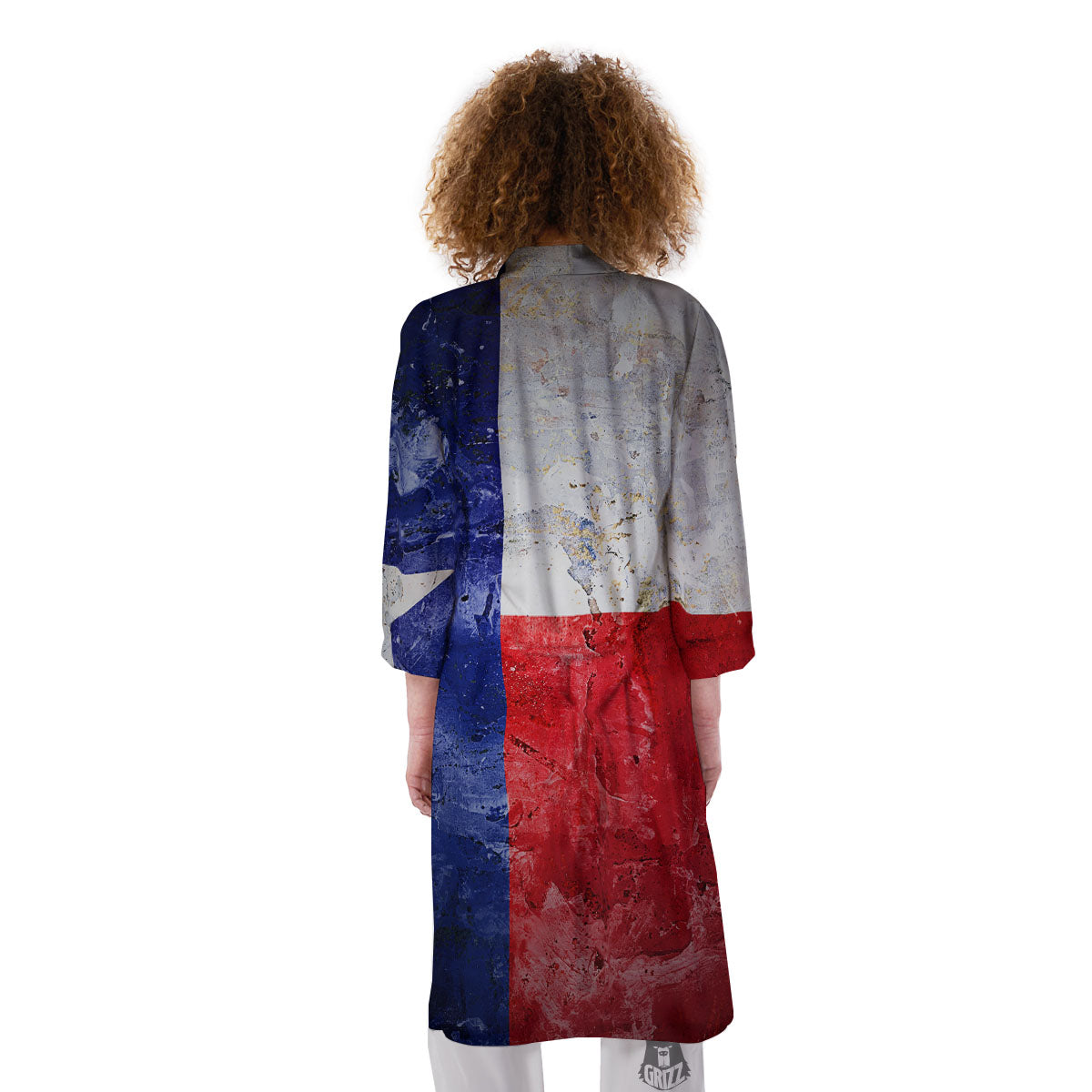 Texas Flag Grunge Print Kimono-grizzshop