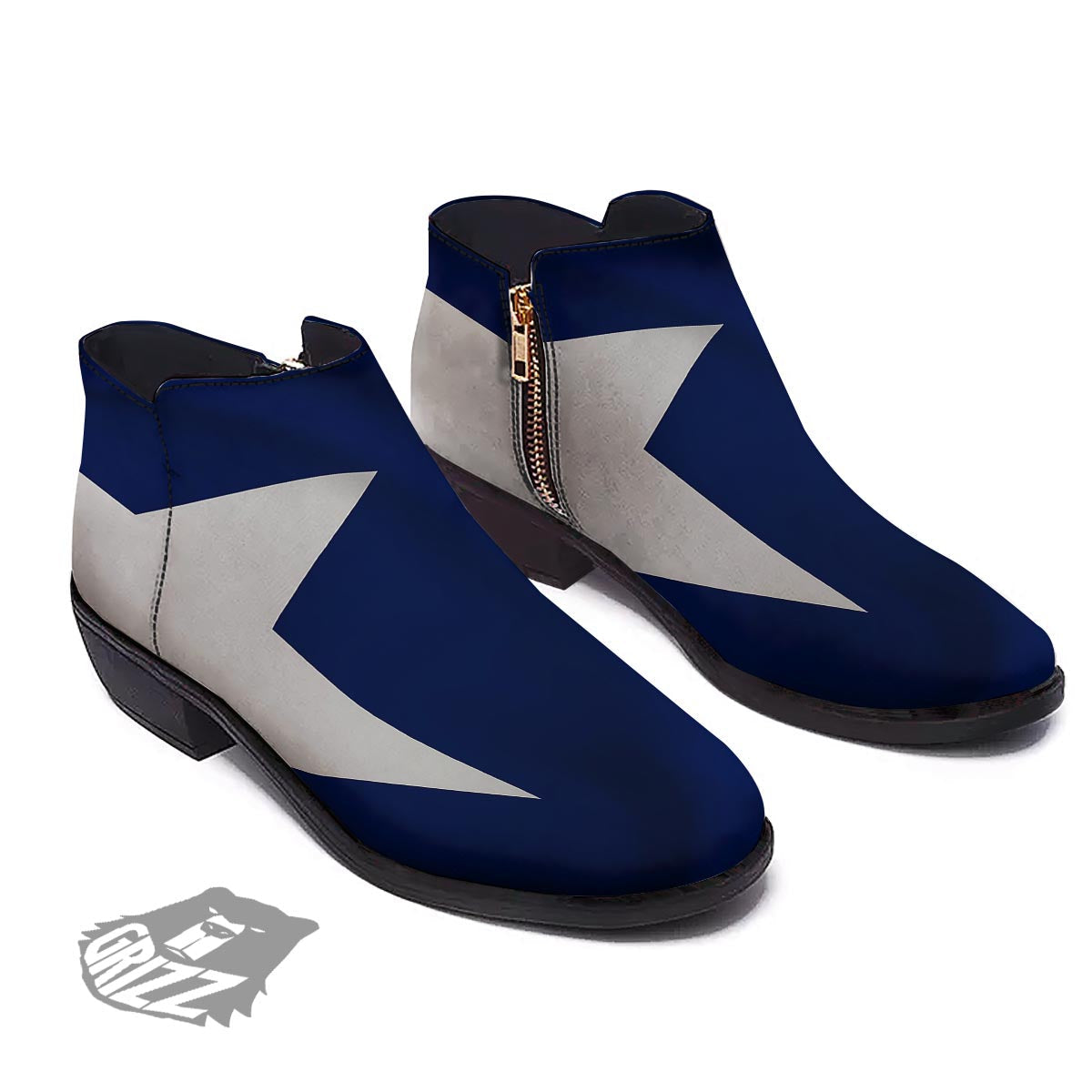 Texas Flag Print Ankle Boots-grizzshop