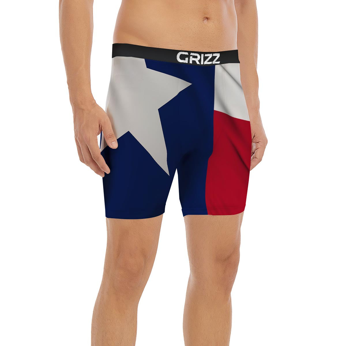 Texas Flag Print Boxer Briefs-grizzshop