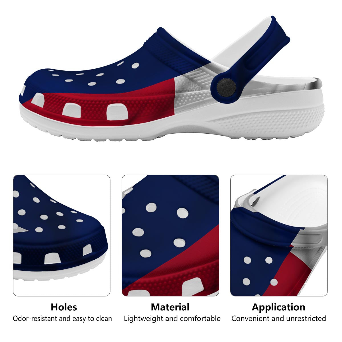 Texas Flag Print Clog-grizzshop