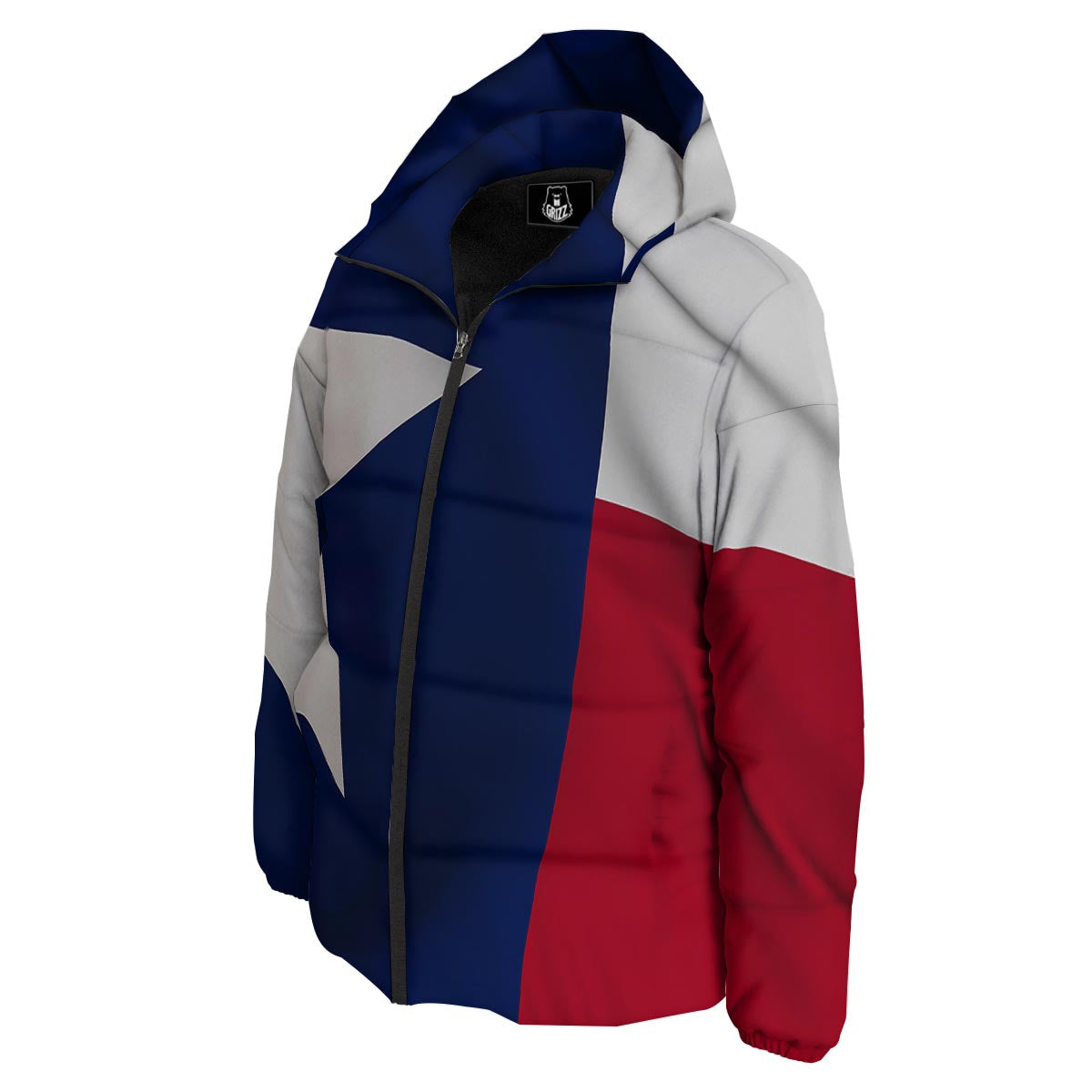 Texas Flag Print Down Jacket-grizzshop