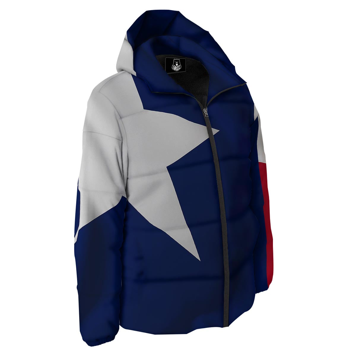 Texas Flag Print Down Jacket-grizzshop