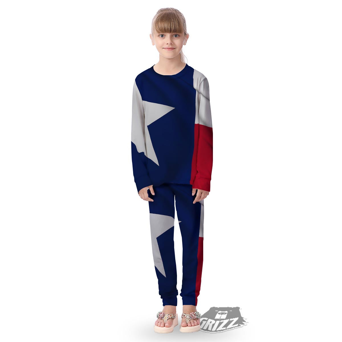 Texas Flag Print Kid's Pajamas-grizzshop