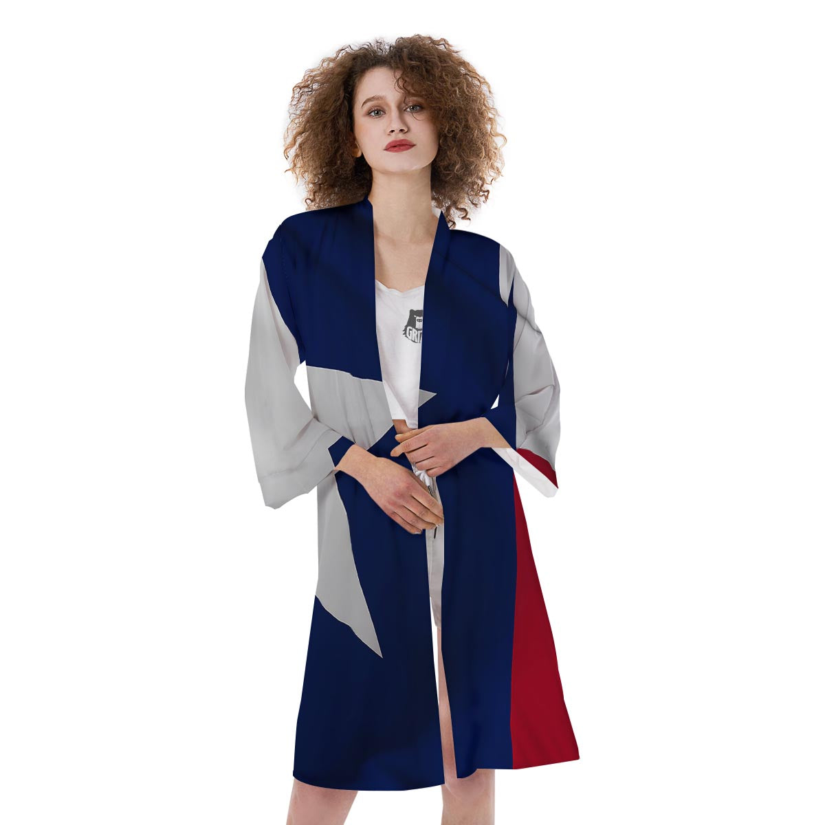 Texas Flag Print Kimono-grizzshop