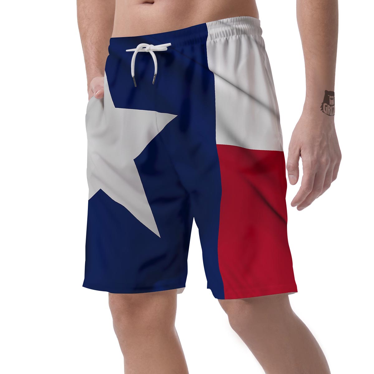 Texas Flag Print Men's Shorts-grizzshop