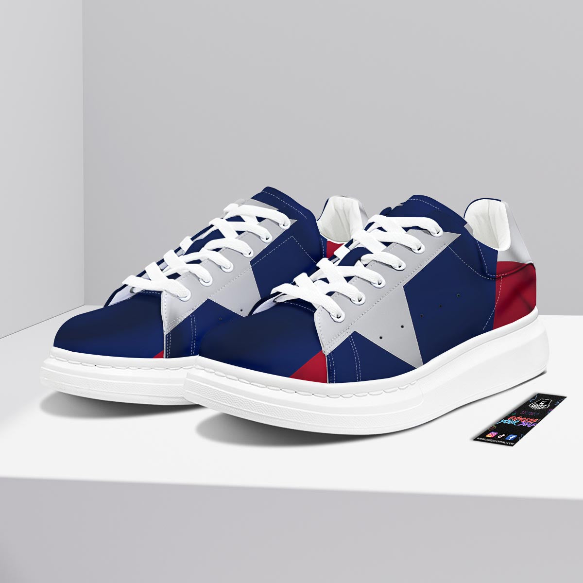 Texas Flag Print Platform Shoes-grizzshop
