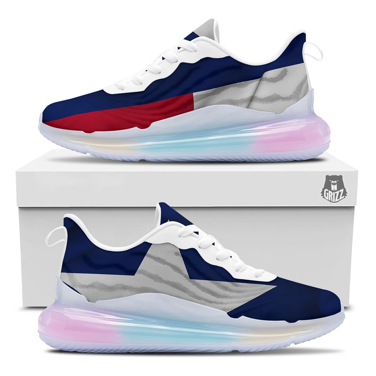 Texas Flag Print Running Sneakers-grizzshop