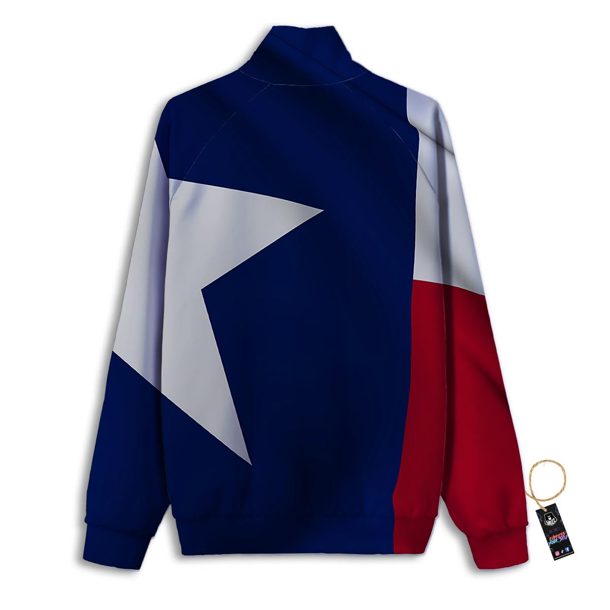 Texas Flag Print Track Jacket-grizzshop
