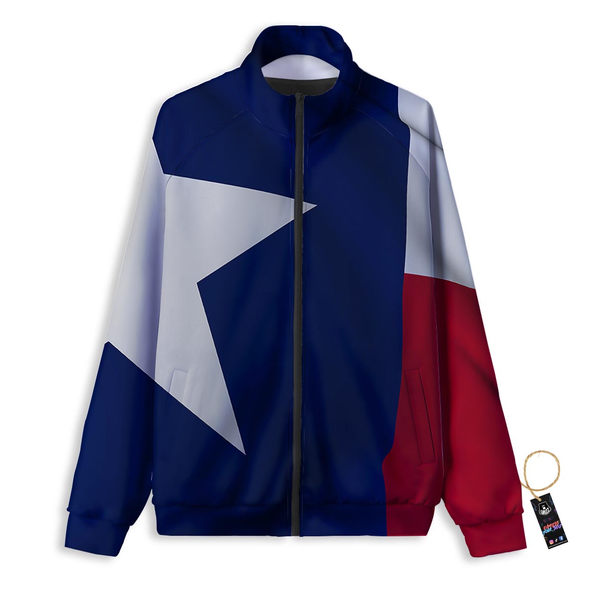 Texas Flag Print Track Jacket-grizzshop