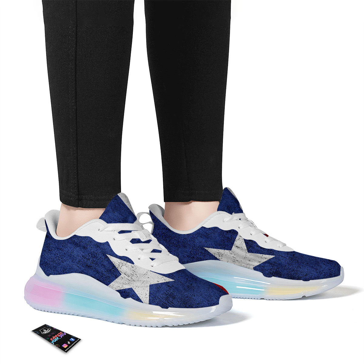 Texas Flag Vintage Print Running Sneakers-grizzshop