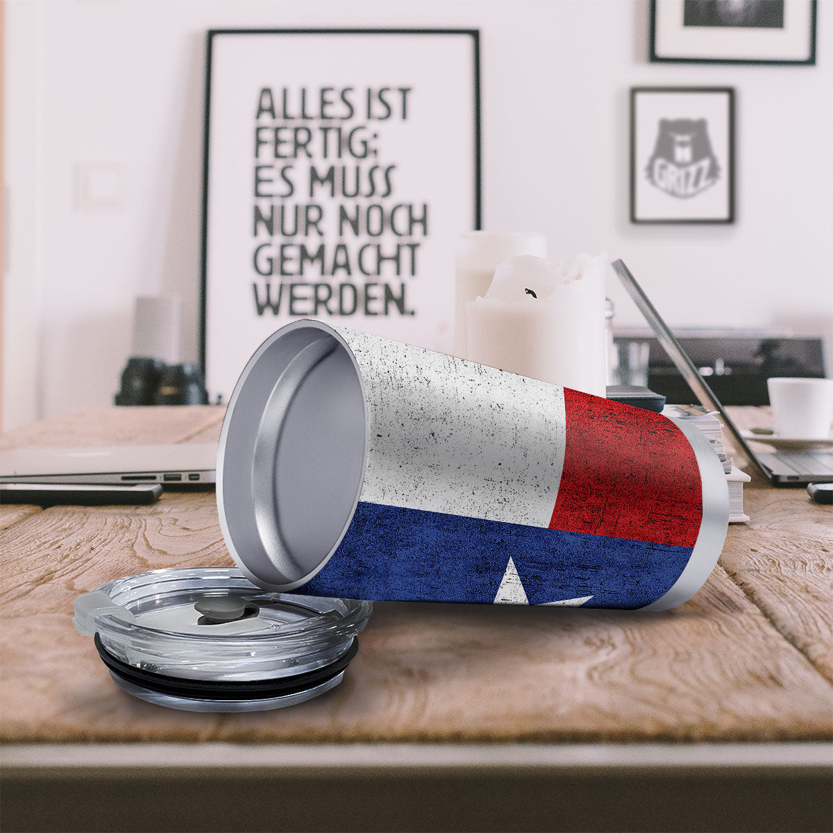 Texas Flag Vintage Print Tumbler-grizzshop