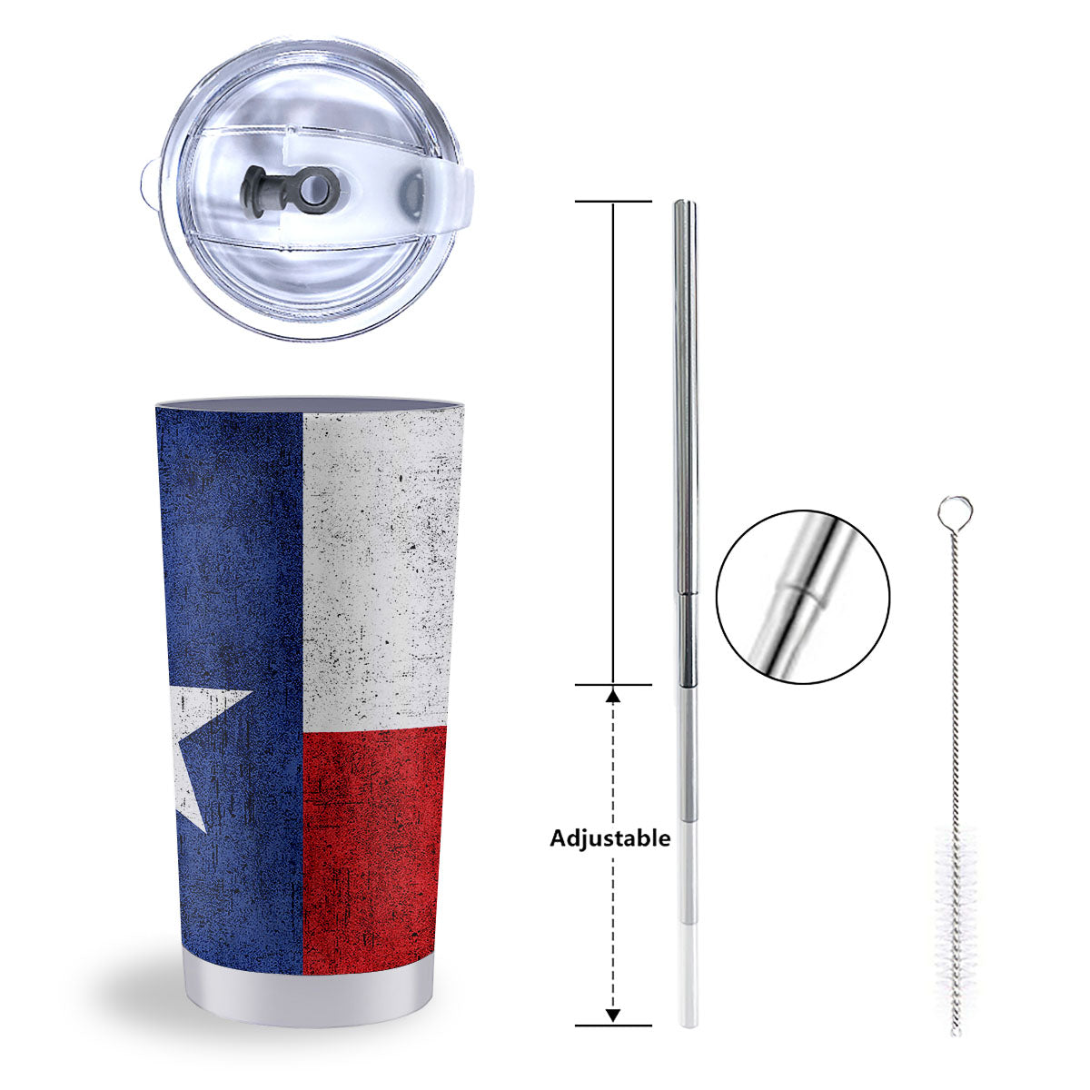 Texas Flag Vintage Print Tumbler-grizzshop