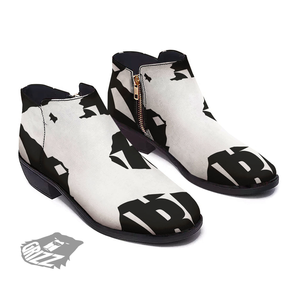Text Karate Print Ankle Boots-grizzshop