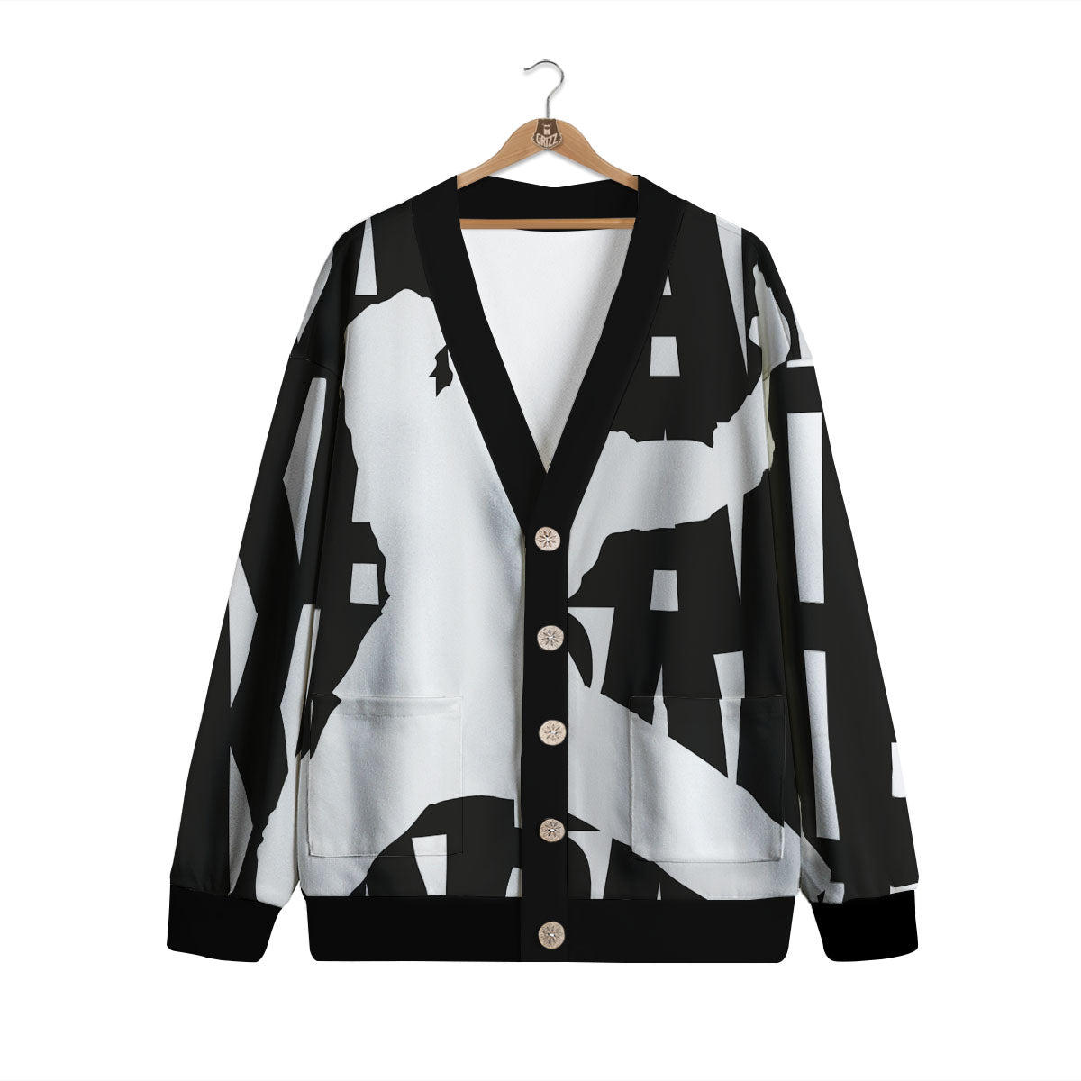 Text Karate Print Cardigan-grizzshop
