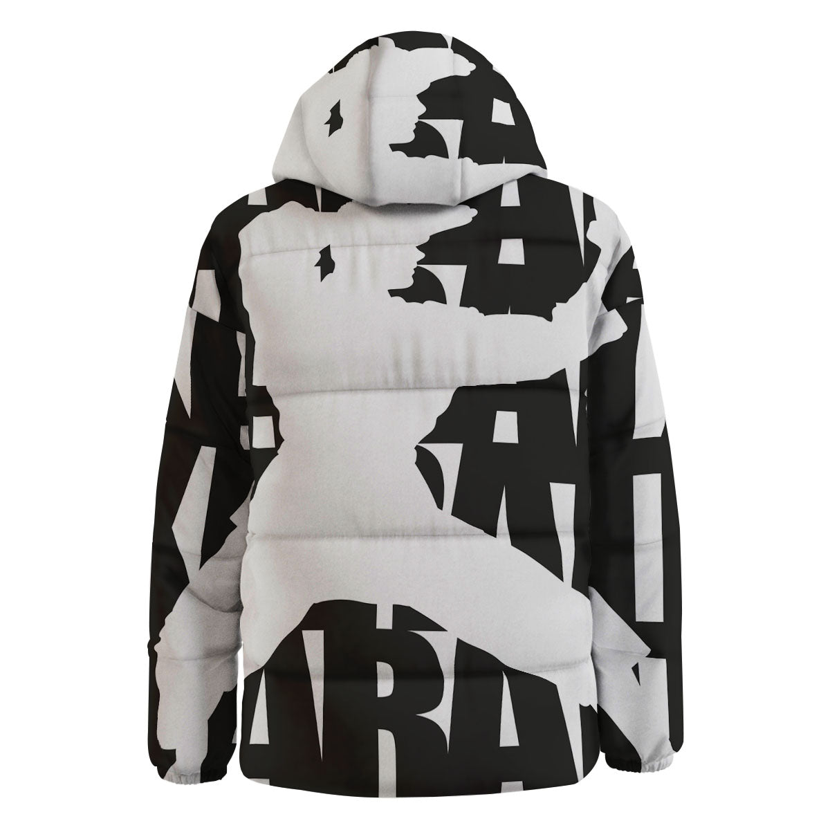 Text Karate Print Down Jacket-grizzshop