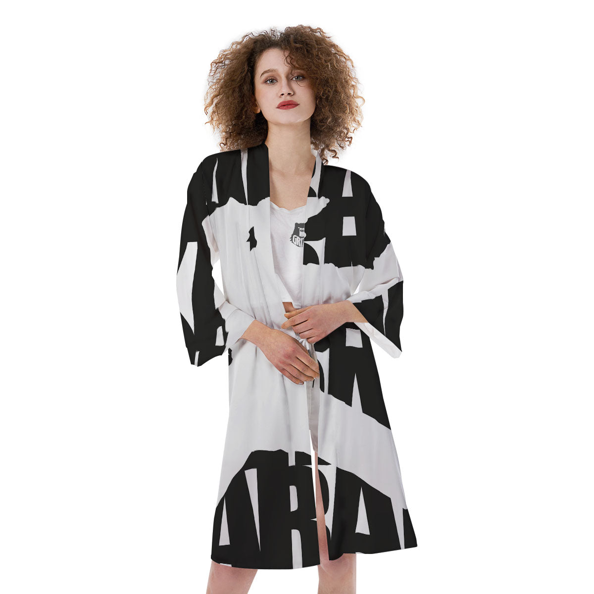 Text Karate Print Kimono-grizzshop