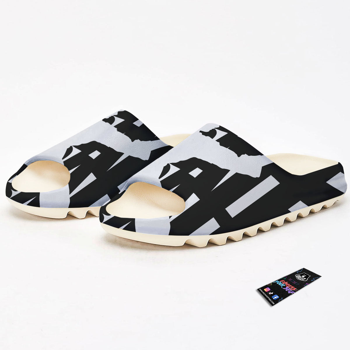 Text Karate Print Sandals-grizzshop