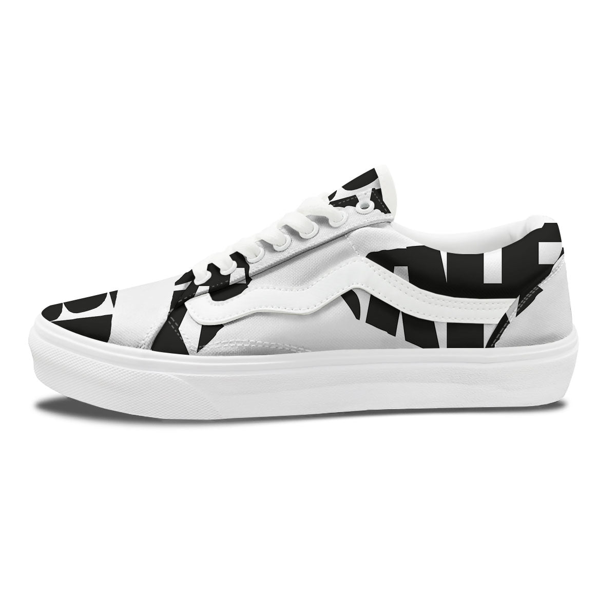 Text Karate Print Skate Shoes-grizzshop