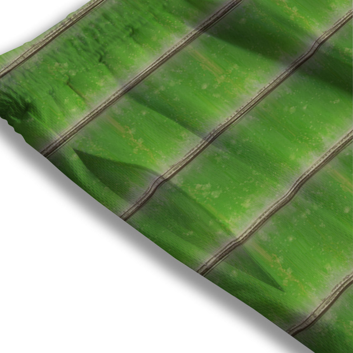 Texture Bamboo Green Print Mesh Shorts