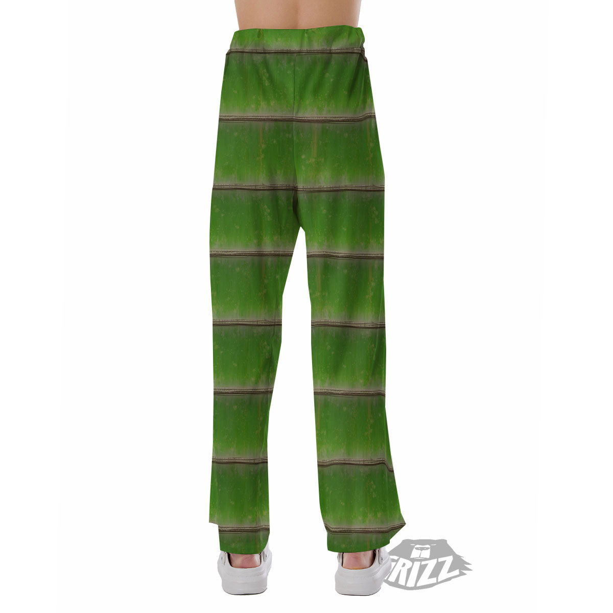 Texture Bamboo Green Print Pajama Pants-grizzshop