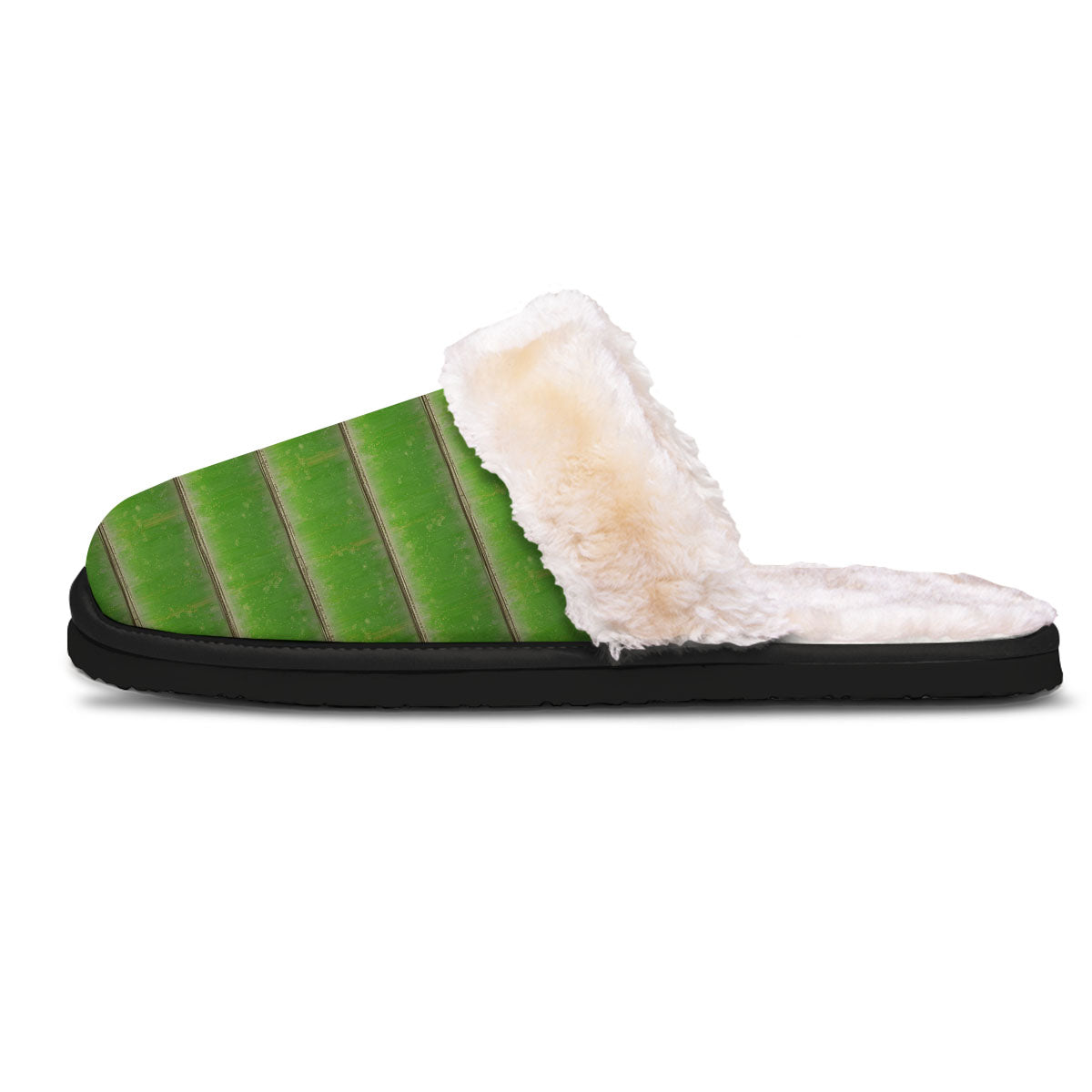 Texture Bamboo Green Print Slippers-grizzshop