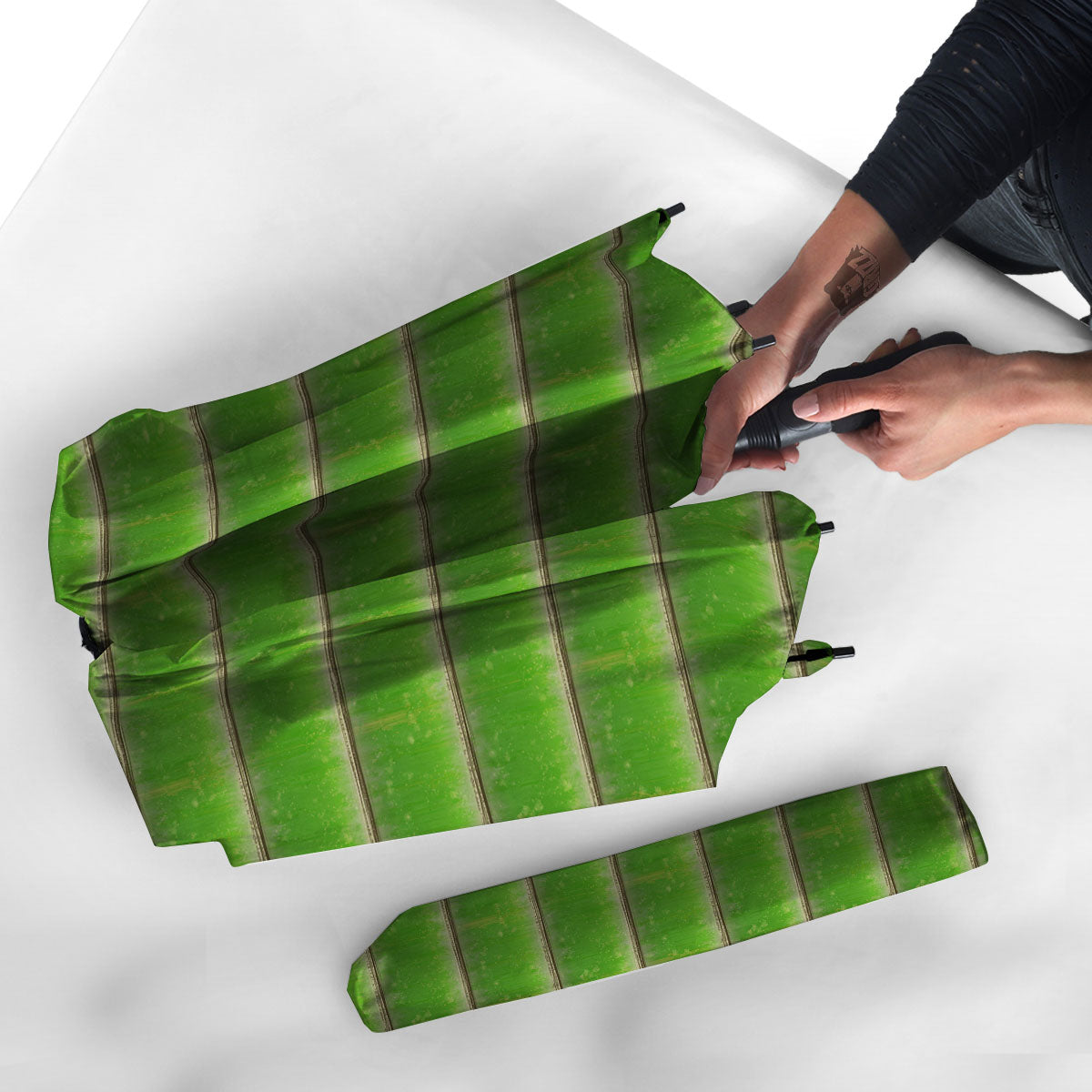 Texture Bamboo Green Print Umbrella-grizzshop