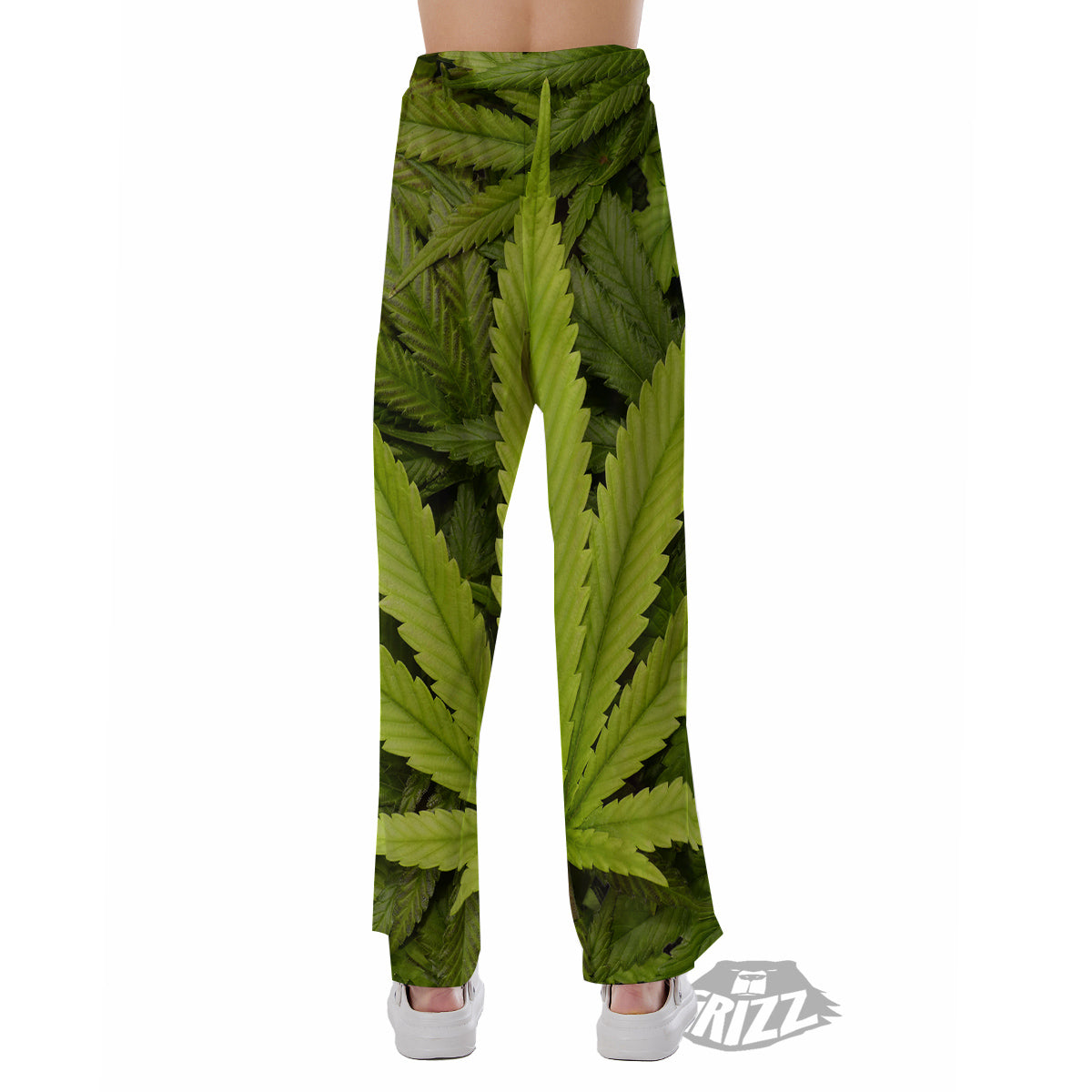 Texture Cannabis Print Pajama Pants-grizzshop