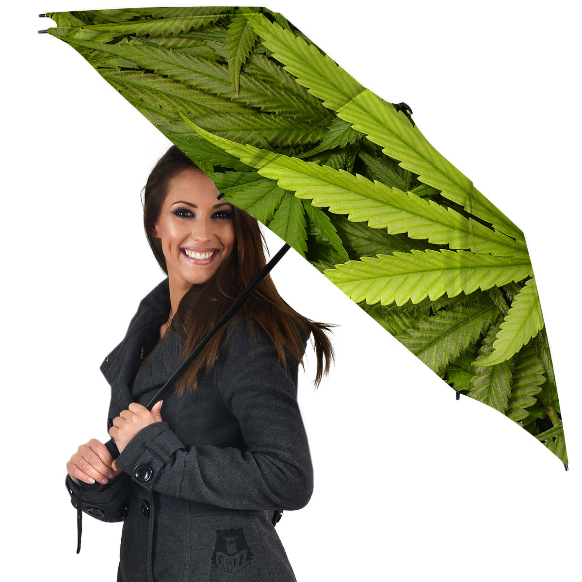 Texture Cannabis Print Umbrella-grizzshop