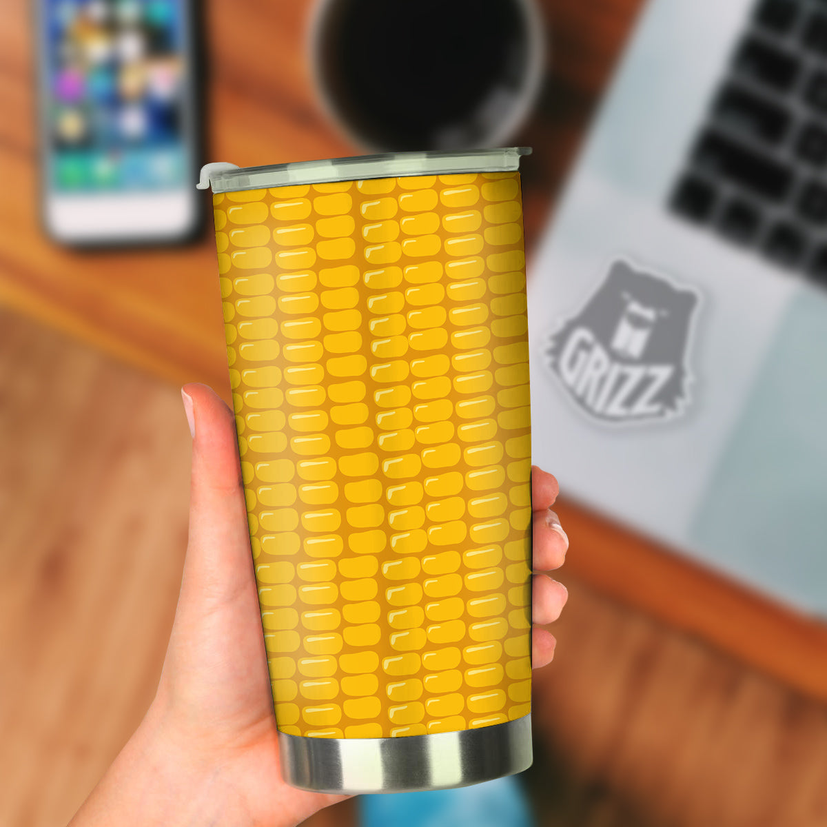 Texture Corn Print Tumbler-grizzshop