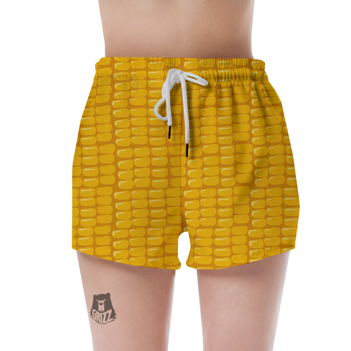Texture Corn Print Women's Shorts-grizzshop