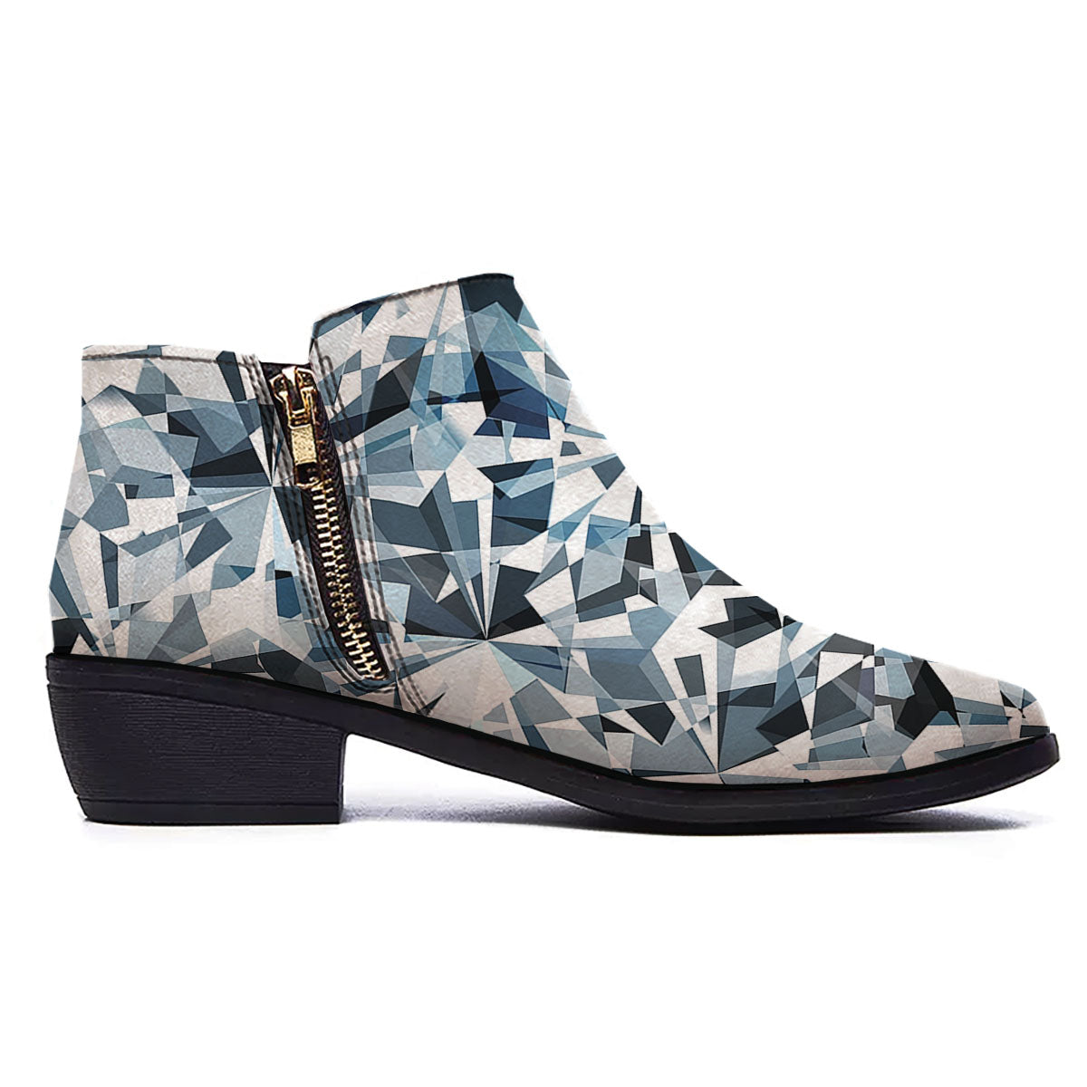 Texture Diamond Print Ankle Boots-grizzshop