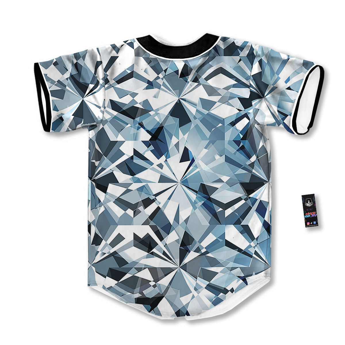 Texture Diamond Print Baseball Jersey-grizzshop