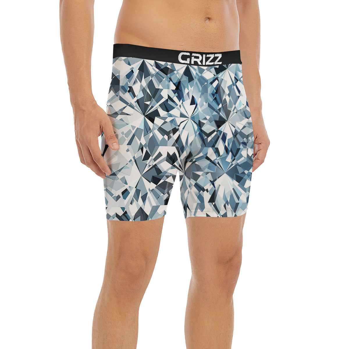 Texture Diamond Print Boxer Briefs-grizzshop