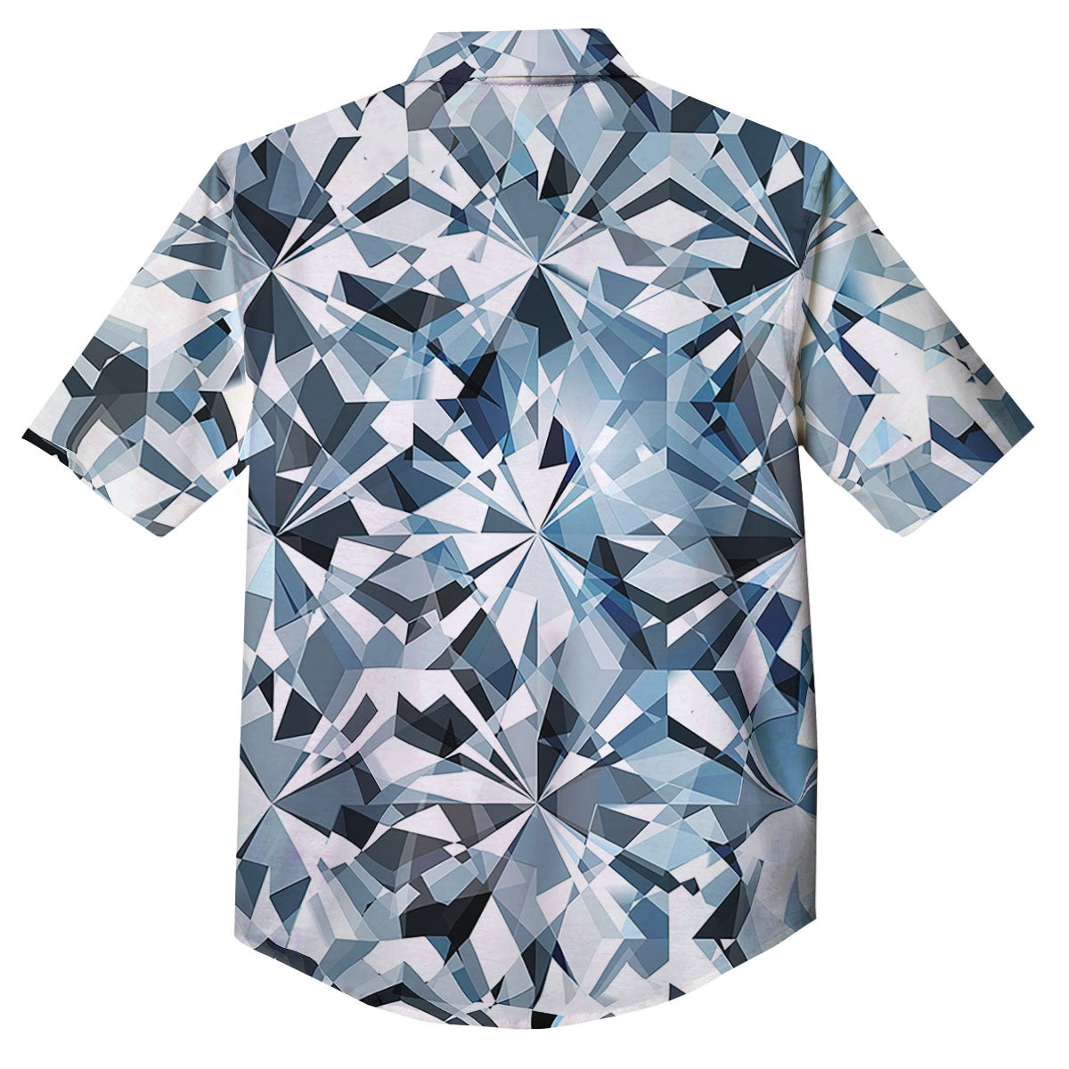 Texture Diamond Print Button Up Shirt-grizzshop