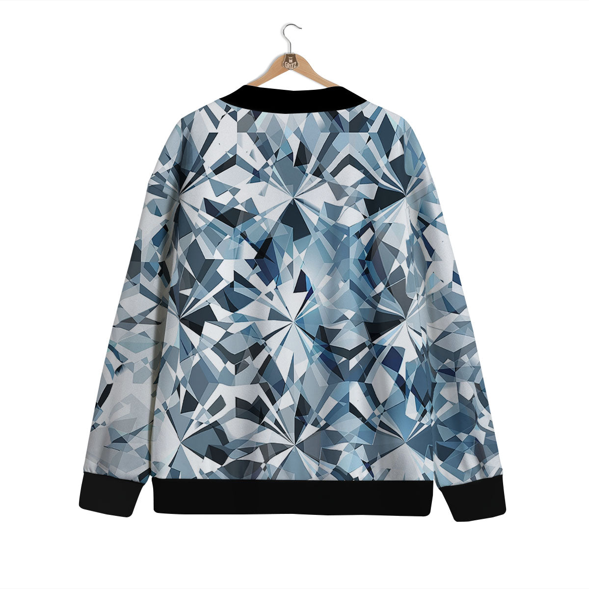 Texture Diamond Print Cardigan-grizzshop