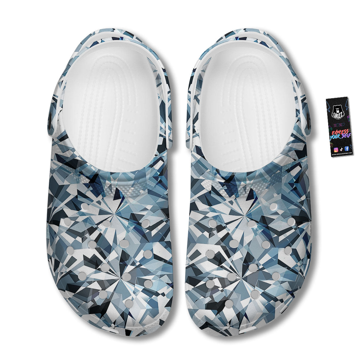 Texture Diamond Print Clog-grizzshop