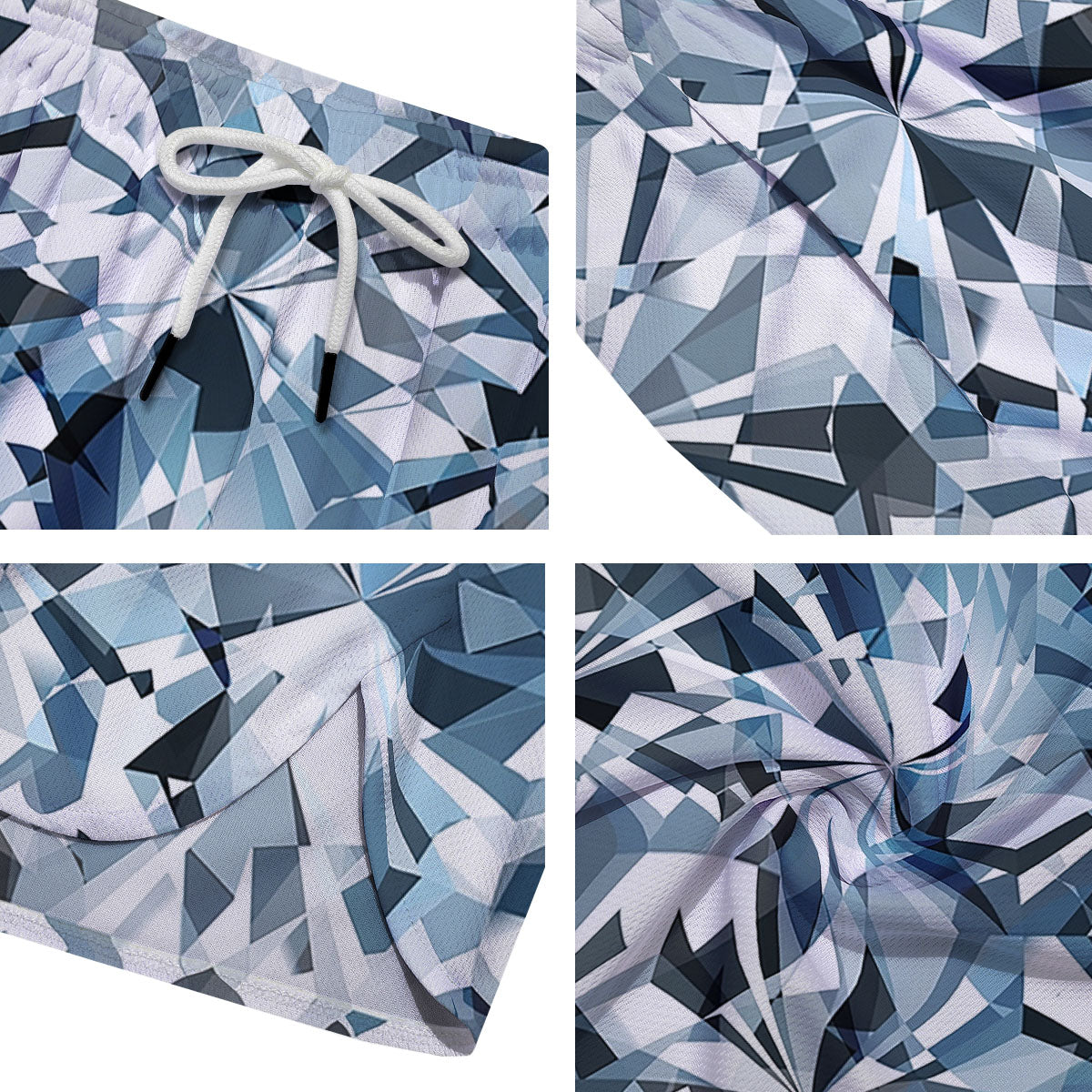 Texture Diamond Print Men's Running Shorts-grizzshop