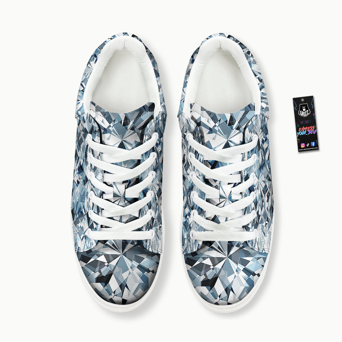 Texture Diamond Print Platform Shoes-grizzshop
