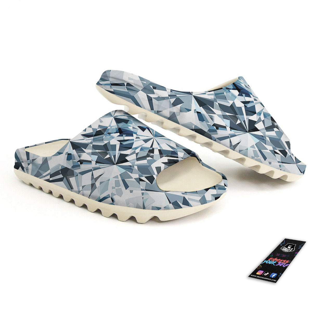 Texture Diamond Print Sandals-grizzshop