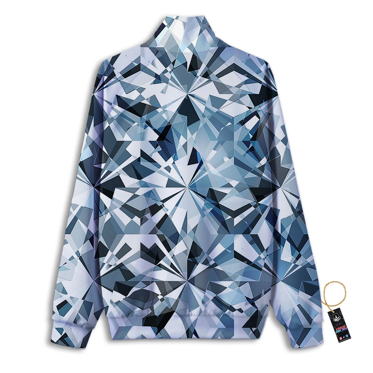 Texture Diamond Print Track Jacket-grizzshop
