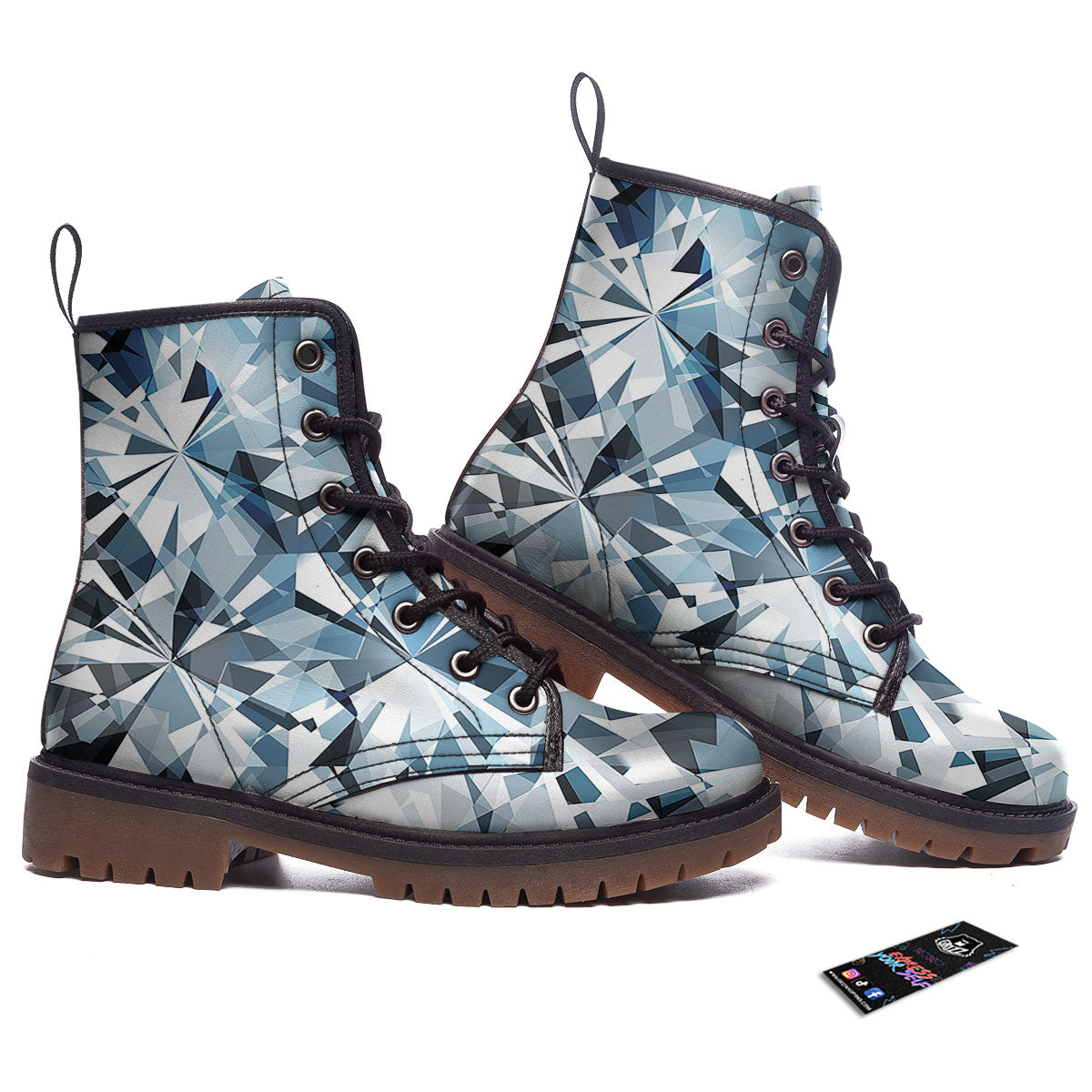 Texture Diamond Print Work Boots-grizzshop