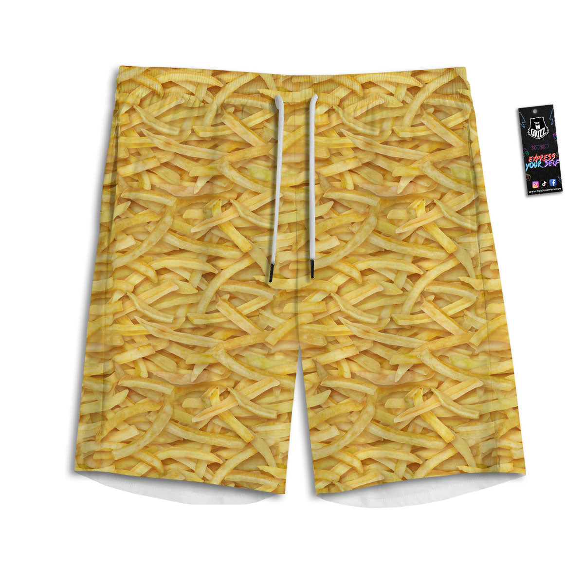 Tiki Hawaiian Print Men's Athletic Shorts