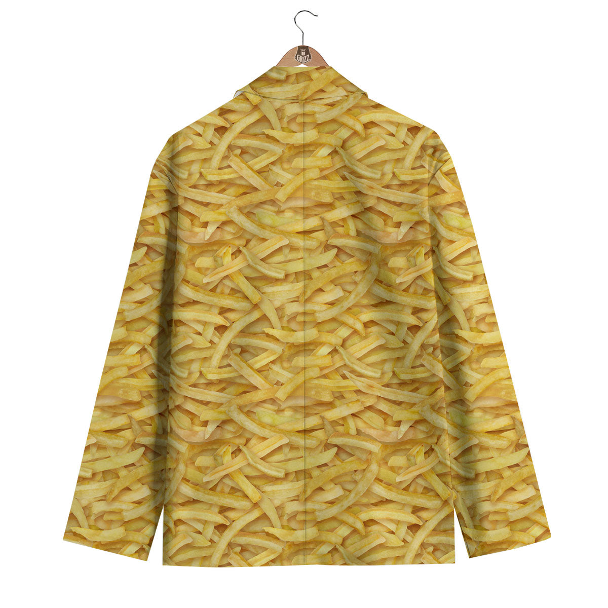 Texture French Fries Print Men's Blazer-grizzshop