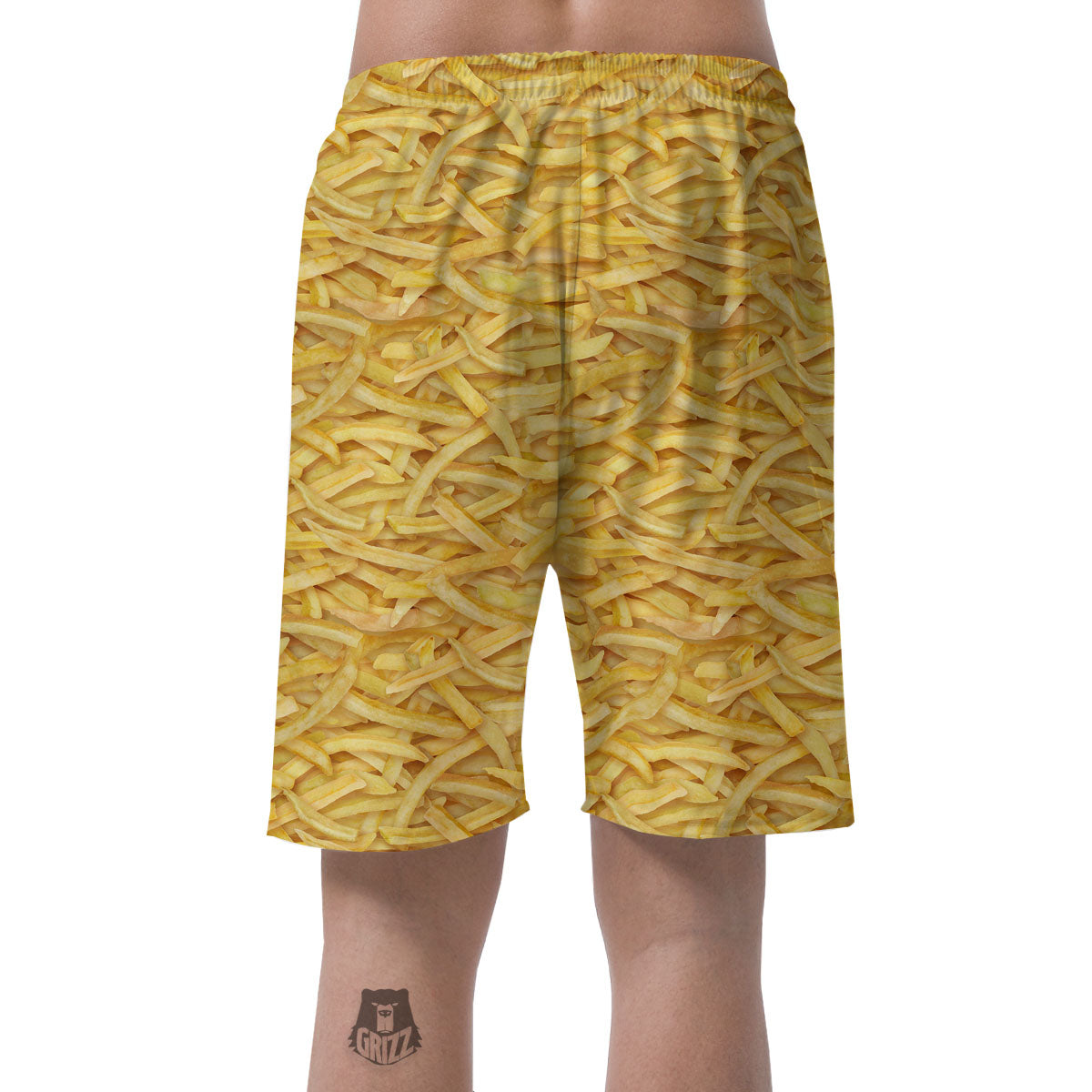 Texture French Fries Print Men's Shorts-grizzshop