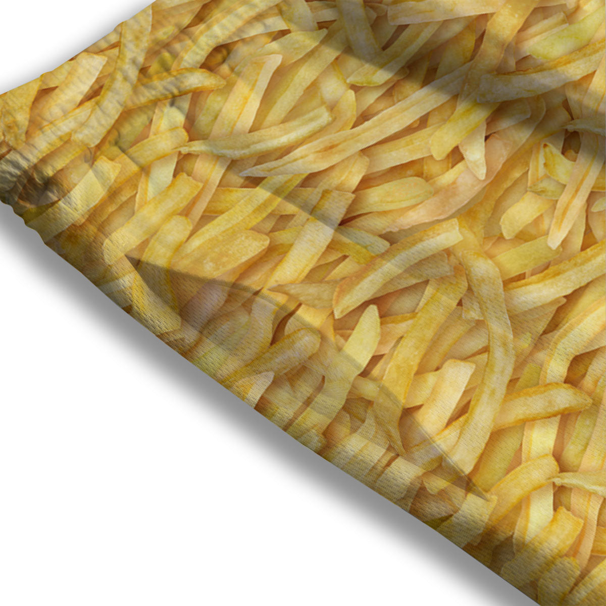 Texture French Fries Print Mesh Shorts
