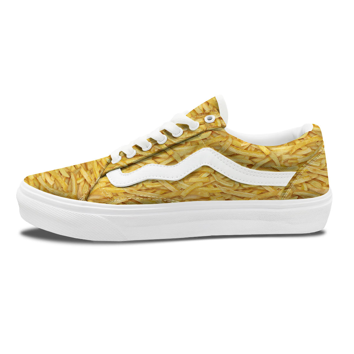 Texture French Fries Print Skate Shoes-grizzshop