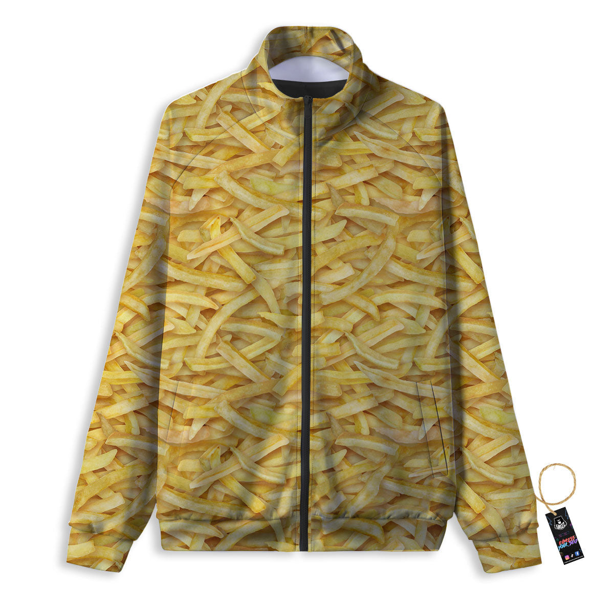 Texture French Fries Print Track Jacket-grizzshop